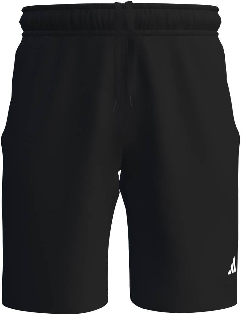 ADIDAS Court Woven Mens Padel Shorts - Black feature an elastic waistband, drawstring, side pockets, moisture-wicking fabric, and a small white logo for sporty comfort.