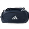 The ADIDAS Tour 3.4 Padel Racket Bag by adidas is a blue sports bag with multiple zippers and a top handle, ideal for padel rackets or equipment, and is shown against a plain white background.