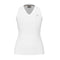 The HEAD Performance Women's Padel Tank Top in white is a sleeveless athletic piece, designed with body mapping technology. It showcases a V-neck and a subtle texture pattern, all set against a plain background to emphasize its simple and sporty aesthetic.