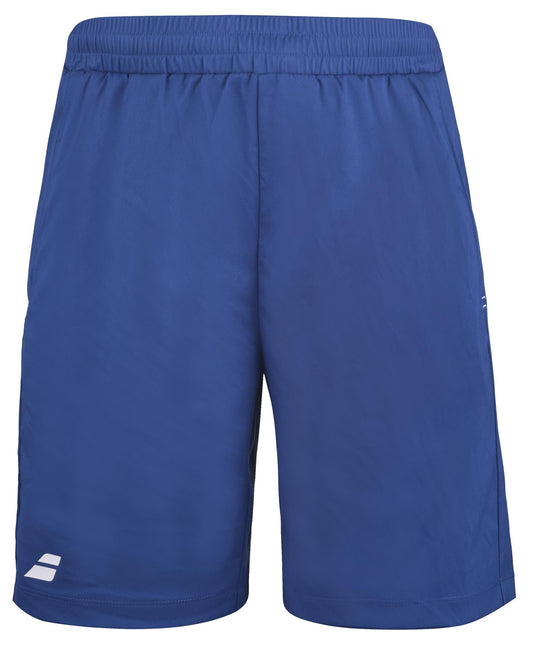 The Babolat Play Men's Padel Shorts in Sodalite Blue boast a 360 Motion design and an elastic waistband. Made from recycled polyester fabric, they feature a subtle logo on the left leg. These shorts are lightweight and perfect for both sports and casual wear, offering a blend of style and sustainability.
