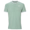 The Tecnifibre Team Stretch Mens Padel T-Shirt in sage green is made from organic cotton, with white and light gray striped collar and sleeves, and a small white chest logo. Part of the Tecnifibre Team Stretch collection.