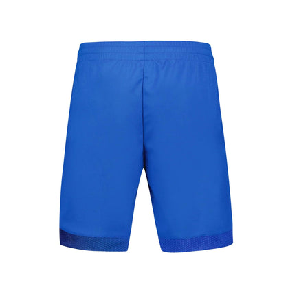 The Le Coq Sportif Pro Men's Padel Shorts in Lapis Blue offer a simple design and elastic waistband, providing tennis players with exceptional comfort on the court.