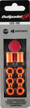 A pack of Bullpadel Ease Vibe Padel Dampeners in fluorescent orange offers four antivibration racket dampeners for power, control, comfort, and customization—perfect accessories from Bullpadel.