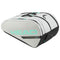 The HEAD Tour Padel Bag L - CCTE sports a white, black, and turquoise design with prominent branding. This elongated bag features a backpack carry system, includes a shoulder strap, holds rackets and equipment, and protects gear with its CCT+ climate control.