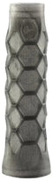 A black, cylindrical Bullpadel Hesacore Tour Carbon Padel Grip with a hexagonal honeycomb texture, slightly flared at both ends for anti-vibration and improved comfort.