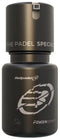 The Bullpadel Power Grip Gel Bottle - Black is a desiccant gel by Bullpadel, designed to improve racket grip and control. It features a sleek, cylindrical black bottle with the logo and text, plus a secure cap.