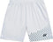 The Yonex 15241EX Knit Men's Padel Shorts in silver grey feature an elastic waistband, subtle vertical stripes on one leg, and a black logo near the hem. These moisture-wicking Yonex shorts are ideal for active days.