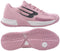 A pair of Bullpadel Performance Comfort 26V Women's Padel Shoes in pink, featuring a black side logo. One shoe is shown in profile, the other displays the textured sole designed for stability and superior court grip.