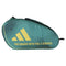 The ADIDAS Control 3.4 Padel Racket Bag in green features a striking yellow adidas logo and the "THE BRAND WITH THE 3 STRIPES" text, making it ideal for carrying court accessories and efficiently holding all your sports gear.