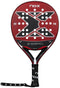 The NOX X-Zero Red Padel Racket by NOX features a striking red and black design with a large X, multiple white holes, and a black grip—ideal for beginners seeking control and precision.