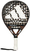 The adidas Cross It Ctrl 2026 Padel Racket - Black features a carbon fibre frame, black and brown geometric design, large white adidas logo, multiple circular holes, perforated handle, and "CROSS IT CTRL" printed at the center.