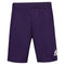 The Le Coq Sportif Pro Mens Padel Shorts in Purple Velvet are made from breathable fabric and feature an elastic waistband. A small white logo, depicting a rooster and the brand name, is printed on the lower left side. Ideal for tennis players, these shorts are showcased against a plain white backdrop.