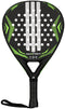 The adidas Match Lime 2026 Padel Racket - Black / Lime features a teardrop shape, white perforations, wrapped handle, and wrist strap—making it an ideal beginner padel racket.