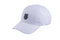 The K-Swiss Men's Padel Cap in White/Black is a stylish baseball cap that features a straightforward black logo on the front. Designed with a curved brim for sun protection, it is ideal for bright sunny days and includes visible stitching on the panels to enhance its style.