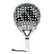 The adidas Cross It Light 3.4 Padel Racket in Chalk White features Power Extra Grip, a perforated hitting surface, white handle, black adidas logo on the face, and a black wrist strap for secure play.