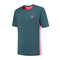 The K-Swiss Hypercourt Mix Melange Men's Padel T-Shirt in Stargazer/Pink has short sleeves, a pink stripe on each side, a round neck, and features a small logo on the left chest with contrasting pink interior, perfect for men's padel matches.