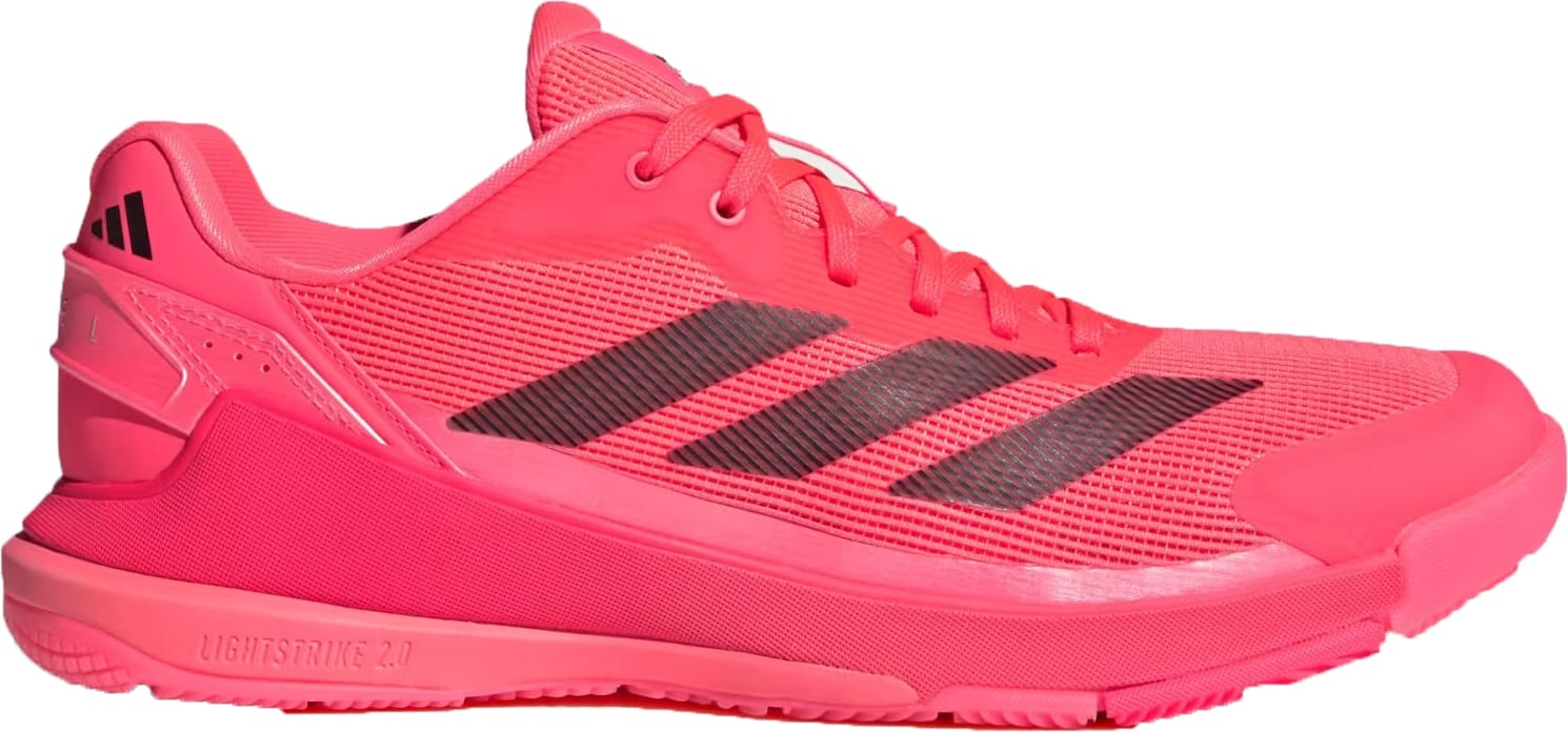 The adidas Crazyquick LS Mens Padel Shoes in Solar Turbo/Core Black/Lucid Red feature a breathable mesh upper, cushioned Lightstrike 2.0 sole, lace-up closure, and multi-directional grip—sleek, lightweight, and perfect for padel or running.