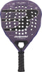 The Bullpadel Neuron 02 Edge 2027 Padel Racket by Bullpadel comes in a striking purple color and showcases a prominent “B” logo. It features a perforated, textured face designed for better control and includes a black grip handle. Enhanced with PrismLock technology, the padel racket also displays the names “Neuron” and “Bullpadel” clearly on its surface.